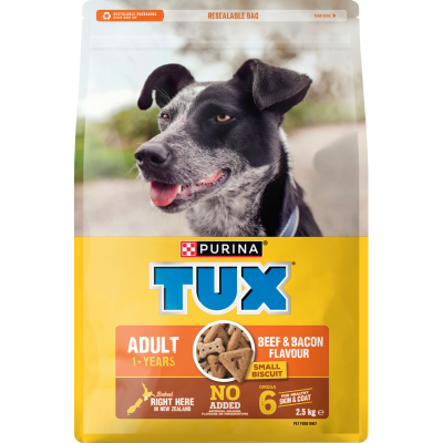 Purina TUX Adult Small Biscuit Beef & Bacon Flavor Dry Dog Food 2.5kg