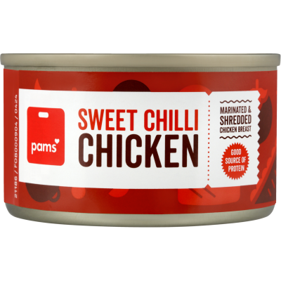 Pams Sweet Chilli Shredded Chicken Breast 85g