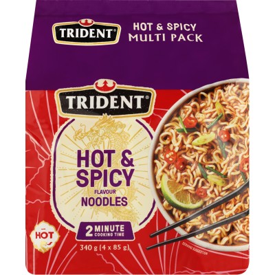 Trident Hot & Spicy Simmer Noodles 4 x 85g