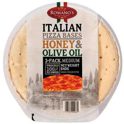 Romano's Honey & Olive Oil Pizza Bases 3pk