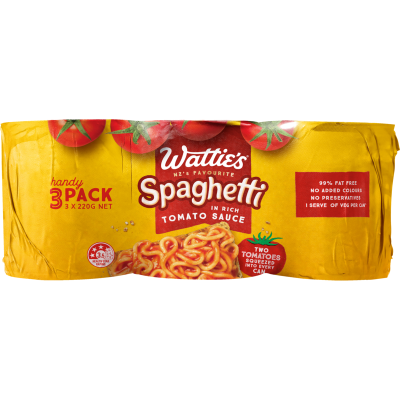 Wattie's Spaghetti In Tomato Sauce 3 x 220g