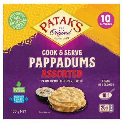 Patak's Cook & Serve Assorted Pappadums 100g