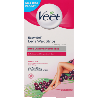 Veet Easy-Gel Legs Normal Skin Wax Strips 20pk