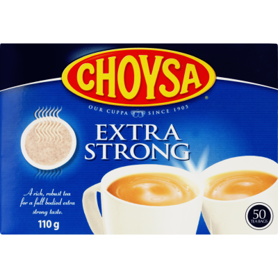 Choysa Extra Strong Tea Bags Round 50 x 2.2g