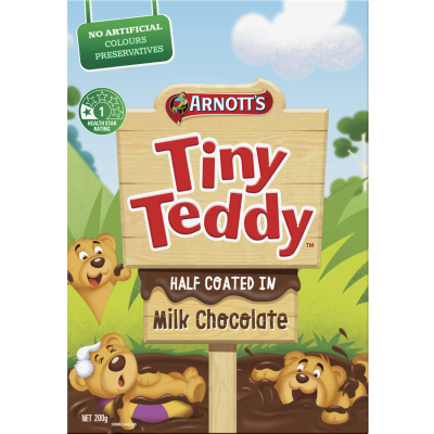 Arnott's Tiny Teddy Chocolate Half Coat Biscuits 200g