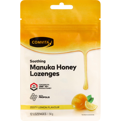 Comvita Zesty Lemon Flavour Soothing Manuka Honey Lozenges 54g