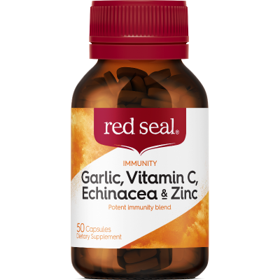 Red Seal Garlic Vitamin C Echinacea & Zinc Capsules 50pk