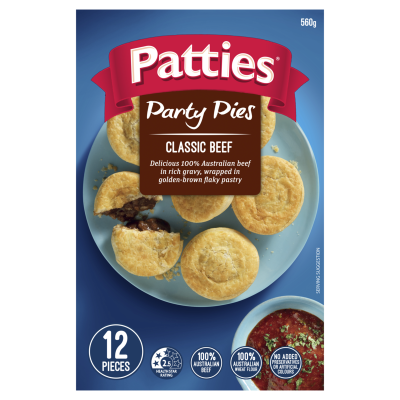 Patties Classic Beef Party Pies 560g