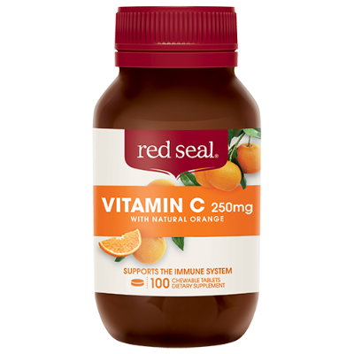 Red Seal Vitamin C 250Mg Sugar-Free Orange Tablets 100pk