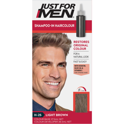 Just For Men Shampoo-In Natural Light Brown Hair Colour ea