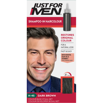 Just For Men Shampoo-In Dark Brown-Black Hair Colour ea