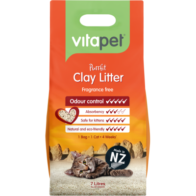 VitaPet Purrfit Fragrance Free Clay Cat Litter 7l