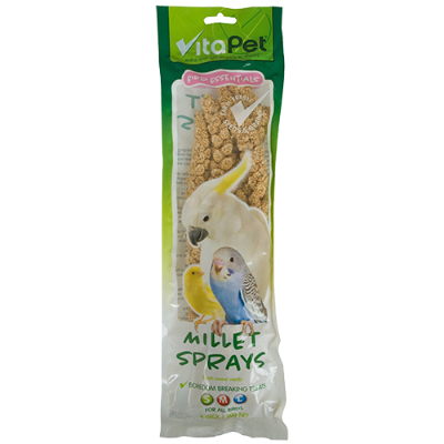 VitaPet Bird Essentials Millet Sprays 4 Pack 90g