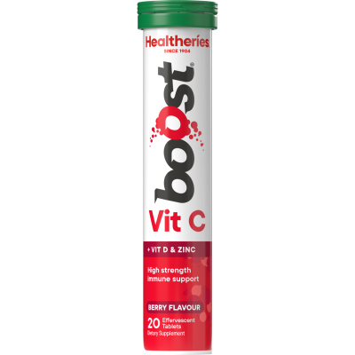 Healtheries Boost Vit C Berry Flavour Effervescent Tablets 20pk