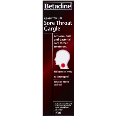 Betadine Ready To Use Sore Throat Gargle 120ml