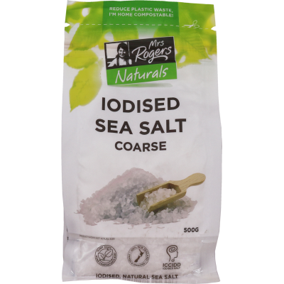 Mrs Rogers Naturals Coarse Iodised Sea Salt 500g