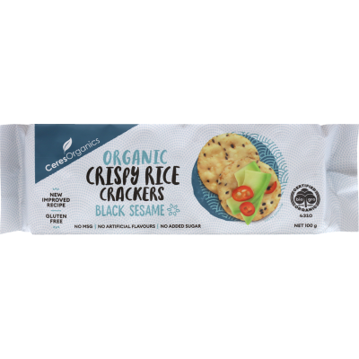 Ceres Organics Black Sesame Crispy Rice Crackers 100g