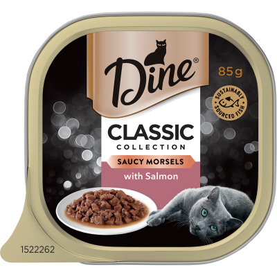 Dine Classic Collection Saucy Morsels with Salmon Wet Cat Food 85g