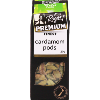 Mrs Rogers Premium Cardamom Pods ECO Pack 20g