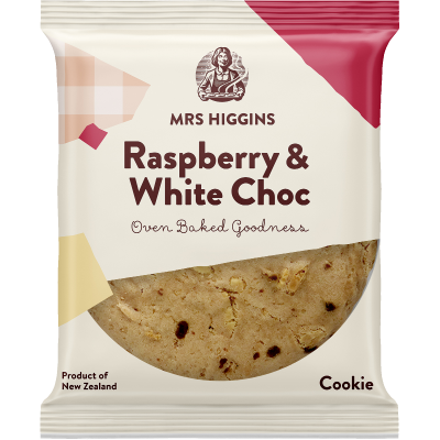 Mrs Higgins Raspberry & White Choc 85g