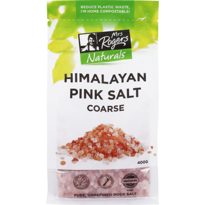 Mrs Rogers Naturals Coarse Organic Himalayan Pink Salt 400g