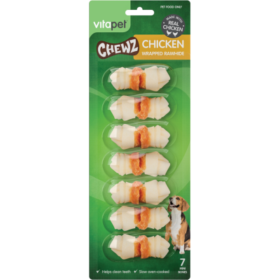 VitaPet Chewz Chicken Wrapped Rawhide Dog Treat 7pk