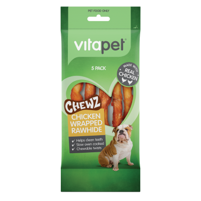 VitaPet Chewz Chicken Wrapped Rawhide Dog Treats 5pk