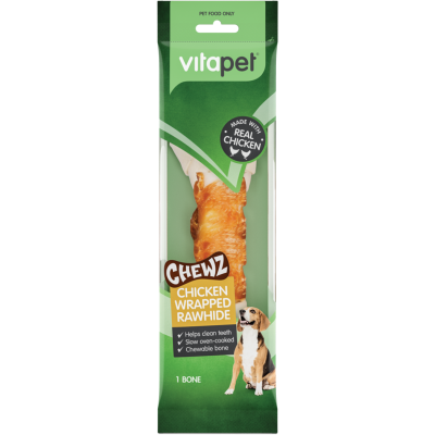 VitaPet Chewz Chicken Wrapped Rawhide Dog Treats 1pk