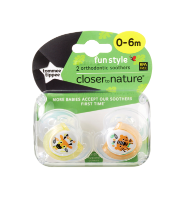 Tommee Tippee 0-6m Fun Style Soother 2pk