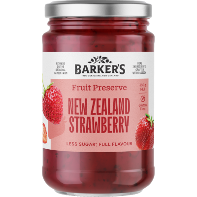 Barker's New Zealand Strawberry Fruit Preserve 350g