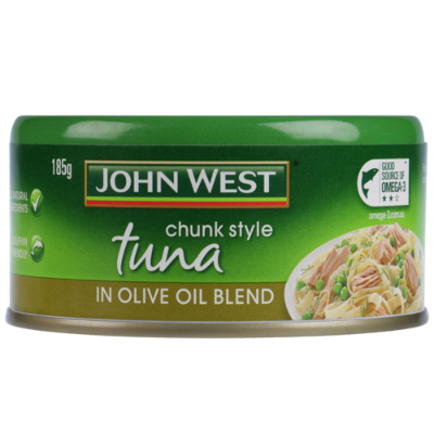 John West Tuna Chunks In Olive Oil Blend 185g