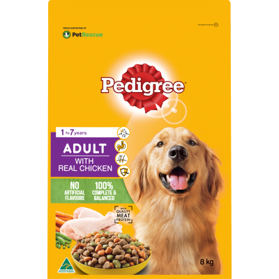 Pedigree Adult With Real Chicken Dry Dog Food 8kg