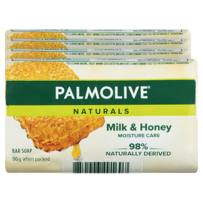 Palmolive Naturals Replenishing Milk & Honey Bar Soap 4 x 90g