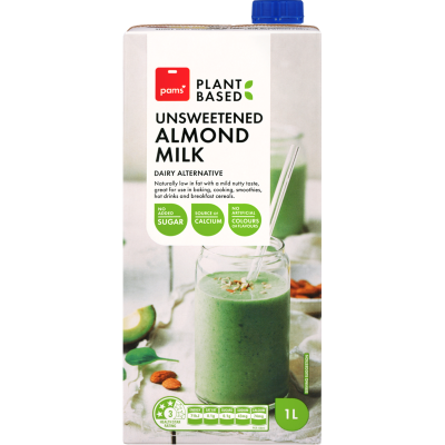 Pams Plant Based Unsweetened Almond Milk 1l