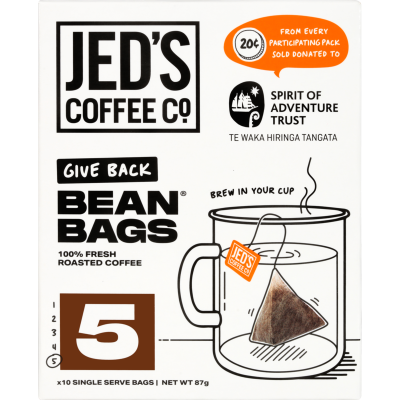 Jed's Coffee Co. #5 Extra Strong Strength Coffee Bean Bags 10pk