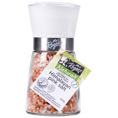 Mrs Rogers Naturals Himalayan Pink Salt Grinder Medium 200g