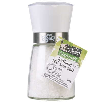 Mrs Rogers Naturals Iodised Sea Salt Grinder Medium 200g