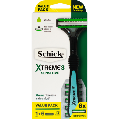 Schick Xtreme 3 Hybrid Disposable Razor System 1pk