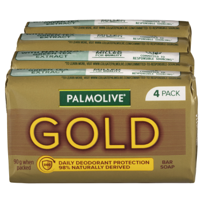 Palmolive Gold Daily Deodorant Protection Bar Soap 4 x 90g