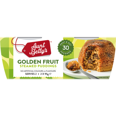 Aunt Betty's Golden Fruit Steamed Puddings 2 x 95g