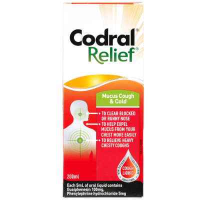 Codral Relief Mucus Cough & Cold Liquid 200ml