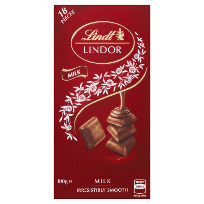 Lindt Lindor Milk Chocolate Block 100g