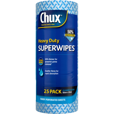 Chux Heavy Duty Superwipes Roll 25pk