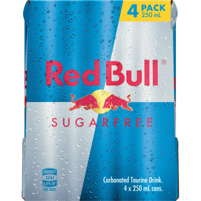 Red Bull Sugar Free Energy Drink 4 x 250ml