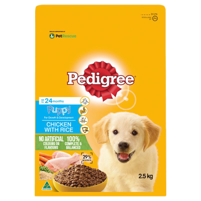 Pedigree Puppy Chicken & Rice Dry Dog Food 2.5kg