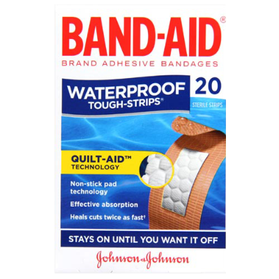 Band-Aid Waterproof Tough-Strips Sterile Strips 20pk