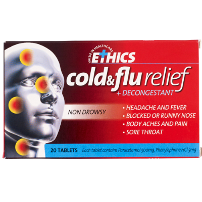 Ethics Cold & Flu Relief Tablets 20pk