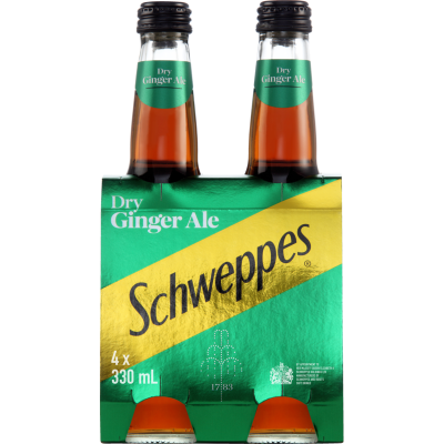 Schweppes Dry Ginger Ale Bottles 4 x 330ml