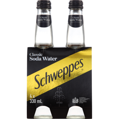 Schweppes Classic Soda Water 4 x 330ml