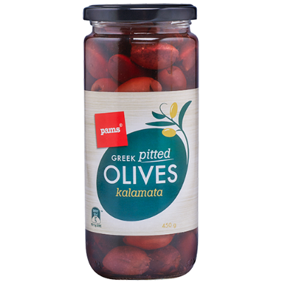 Pams Greek Pitted Kalamata Olives 450g